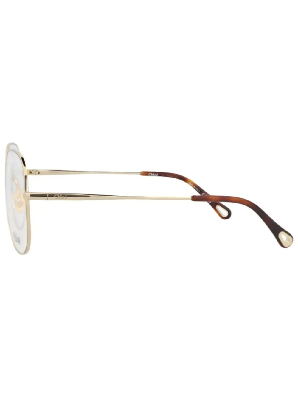 New Chloé Women's Eyeglasses Aviator Metal Frame Gold Gold Transparent